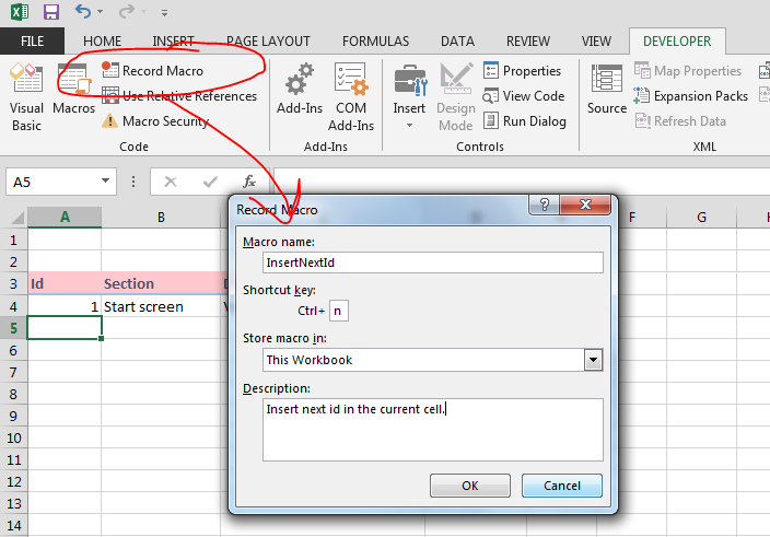 Excel macro for generating sequential id numbers – Emil's Lost & Found