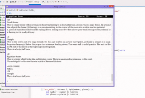 Screen shot of Dustin Campbell's text adventure game compiler